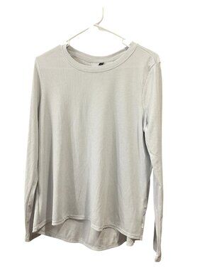 Women's Ribbed Long Sleeve Top, Mondetta, L, Light Gray, NWOT